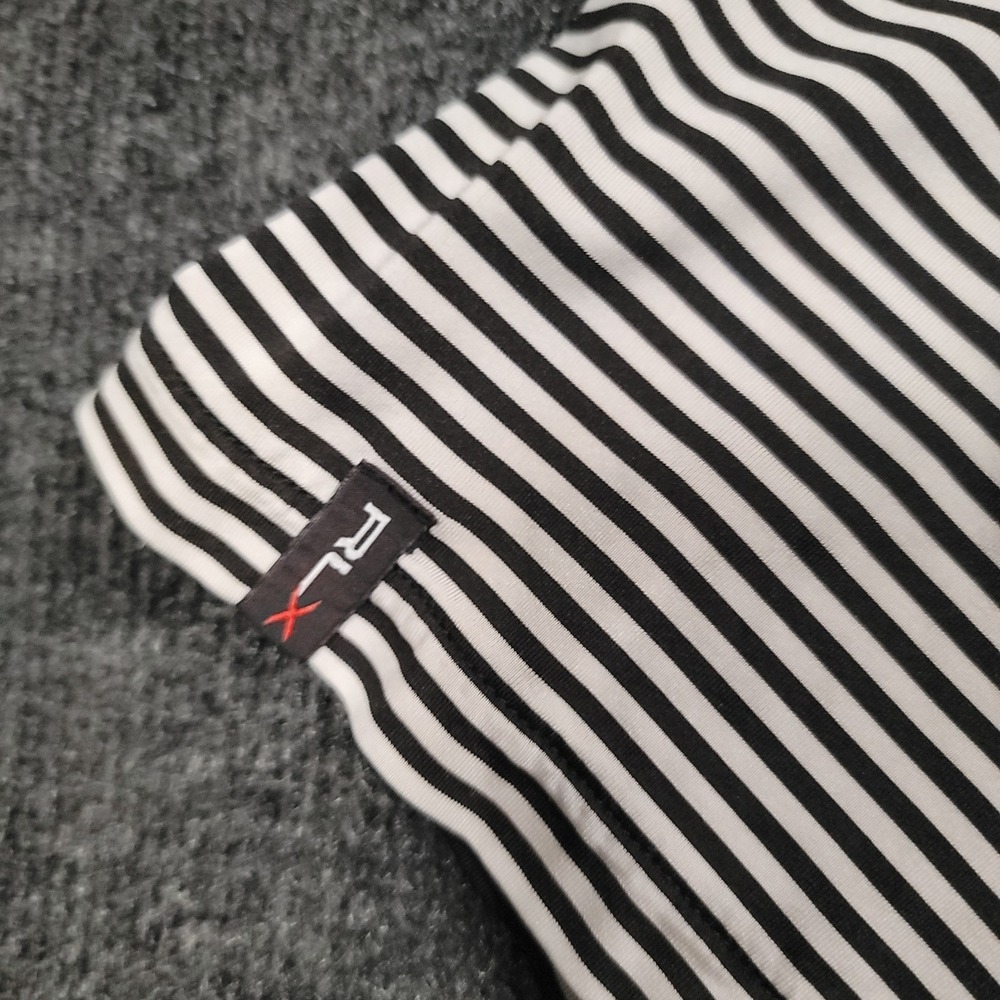Ralph Lauren RLX Men Polo Shirt XXL Black White Stripe Cadillac Golf‎ - Picture 5 of 11